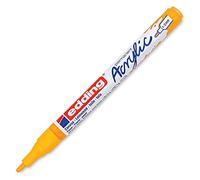 edding 5300 acrylic marker fine - sunny-yellow - 1 waterproof acrylic paint marker - fine round nib 1-2mm - acrylic paint pen for drawing on canvas, art paper and wood - acrylic markers for pebbles