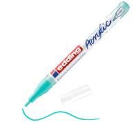 edding 5300 acrylic marker fine - turquoise - 1 waterproof acrylic paint marker - fine round nib 1-2mm - acrylic paint pen for drawing on canvas, art paper and wood - acrylic markers for pebbles