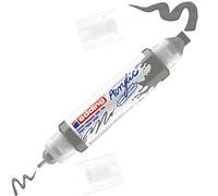 edding 5400 acrylic 3D double liner - grey - 1 acrylic colour tube - 2 nozzles 2-3,5-10mm - acrylic paint for canvas, painting boards and wood - waterproof acrylics in artist-quality colours