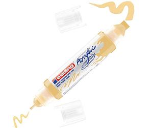 edding 5400 acrylic 3D double liner - pastel-yellow - 1 acrylic colour tube - 2 nozzles 2-3,5-10mm - acrylic paints for canvas, painting boards and wood - waterproof acrylics in artist-quality colours