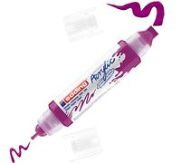 edding 5400 acrylic 3D double liner - purple - 1 acrylic colour tube - 2 nozzles 2-3,5-10mm - acrylic paints for canvas, painting boards and wood - waterproof acrylics in artist-quality colours