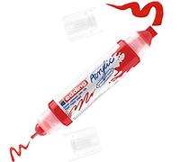 edding 5400 acrylic 3D double liner - red - 1 acrylic colour tube - 2 nozzles 2-3,5-10mm - acrylic paints for canvas, painting boards and wood - waterproof acrylics in artist-quality colours