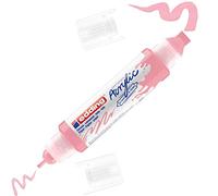 edding 5400 acrylic 3D double liner - rose - 1 acrylic colour tube - 2 nozzles 2-3,5-10mm - acrylic paints for canvas, painting boards and wood - waterproof acrylics in artist-quality colours