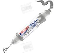 edding 5400 acrylic 3D double liner - silver - 1 acrylic colour tube - 2 nozzles 2-3,5-10mm - acrylic paints for canvas, painting boards and wood - waterproof acrylics in artist-quality colours