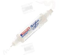 edding 5400 acrylic 3D double liner - white - 1 acrylic colour tube - 2 nozzles 2-3,5-10mm - acrylic paint for canvas, painting boards and wood - waterproof acrylics in artist-quality colours