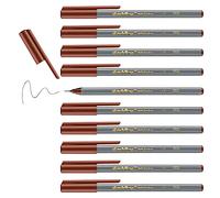 edding 55 - fineliner - brown - 10 pens - 0.3 mm nib - colour pen for writing, drawing, underlining, illustrating - for children and adults, at school and in the home or office