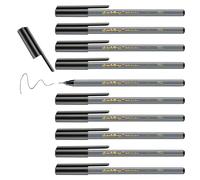 edding 55 - fineliner - black - 10 pens - 0.3 mm nib - colour pen for writing, drawing, underlining, illustrating - for children and adults, at school and in the home or office