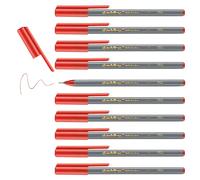 edding 55 - fineliner - red - 10 pens - 0.3 mm nib - colour pen for writing, drawing, underlining, illustrating - for children and adults, at school and in the home or office