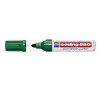 edding 550 Permanent Marker - Green - 1 Pen - Round Tip 3-4 mm - Waterproof, Quick-Drying, Smear-Proof Pens - for Cardboard, Plastic, Wood, Metal, Glass and Fabric