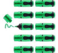edding 7 mini highlighter - neon green - 10 highlighter pens - chisel nib 1-3 mm - small highlighter in trendy colours - for bullet journals, school, college, university or the office