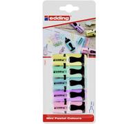 edding 7 Mini Highlighters 5 Pastel Colours (Yellow, Green, Blue, Purple, Pink), Line 1-3mm, Blister Pack of 5