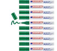 edding 750 gloss paint marker - green - 10 paint markers - round tip 2-4 mm - paint pen for glass, pebbles, wood, plastic, paper - waterproof, high coverage