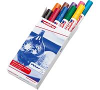 edding 750 gloss paint marker - multi-coloured - set of 10 paint markers - round tip 2-4 mm - paint pen for glass, pebbles, wood, plastic, paper - waterproof, high coverage