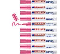 edding 750 gloss paint marker - pink - 10 paint markers - round tip 2-4 mm - paint pen for glass, pebbles, wood, plastic, paper - waterproof, high coverage