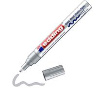 edding 750 gloss paint marker - silver - pack of 1 paint marker - round nib 2-4 mm - paint pen for glass, pebbles, wood, plastic, paper - waterproof, high coverage
