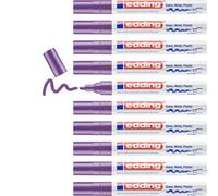 edding 750 gloss paint marker - violet - 10 paint markers - round tip 2-4 mm - paint pen for glass, pebbles, wood, plastic, paper - waterproof, high coverage