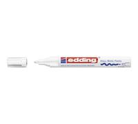 edding 750 gloss paint marker - white - 1 paint marker - round tip 2-4 mm - paint pen for glass, pebbles, wood, plastic, paper - waterproof, high coverage
