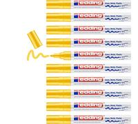 edding 750 gloss paint marker - yellow - 10 paint markers - round tip 2-4 mm - paint pen for glass, pebbles, wood, plastic, paper - waterproof, high coverage