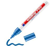 edding 750 Paint Marker - Blue - 1 Pen - Round Tip 2-4 mm - Paint Marker for Marking and Labelling Metal, Glass, Rocks or Plastic - Heat-Resistant, Permanent, Smudge-Proof and Waterproof