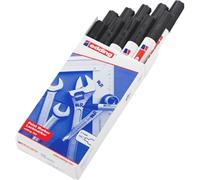 edding 750 paint marker - black - 10 pens - round tip 2-4 mm - paint marker for marking and labelling metal, glass, rocks or plastic - heat-resistant, permanent, smudge-proof and waterproof