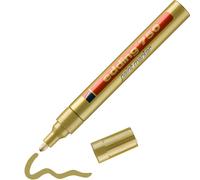 edding 750 paint marker - gold - 1 pen - round nib 2-4 mm - paint marker for marking and labelling metal, glass, rocks or plastic - heat-resistant, permanent, smudge-proof and waterproof