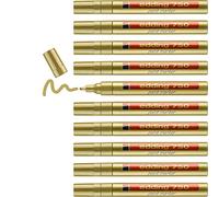 edding 750 paint marker - gold - 10 pens - round tip 2-4 mm - paint marker for marking and labelling metal, glass, rocks or plastic - heat-resistant, permanent, smudge-proof and waterproof