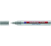 edding 750 Paint Marker - Silver - 1 Pen - Round Tip 2-4 mm - Paint Marker for Marking and Labelling Metal, Glass, Rocks or Plastic - Heat-Resistant, Permanent, Smudge-Proof and Waterproof