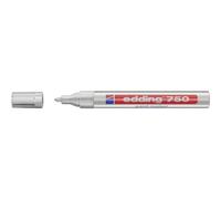 edding 750 Paint Marker - Silver - 1 Pen - Round Tip 2-4 mm - Paint Marker for Marking and Labelling Metal, Glass, Rocks or Plastic - Heat-Resistant, Permanent, Smudge-Proof and Waterproof