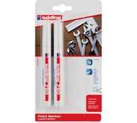 edding 750 paint marker - white - pack of 2 pens - round nib 2-4 mm - paint marker for marking and labelling metal, glass, rocks or plastic - heat-resistant, permanent, smudge-proof and waterproof