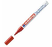 edding 751 paint marker - red - 10 pens - round tip 1-2 mm - paint marker for marking and labelling metal, glass, rocks or plastic - heat-resistant, permanent, smudge-proof and waterproof