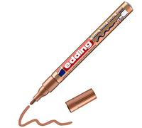 edding 751 gloss paint marker - copper - pack of 1 paint marker - round tip 1-2 mm - paint pen for glass, pebbles, wood, plastic, paper - waterproof, high coverage