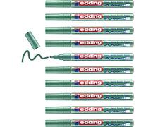 edding 751 gloss paint marker - green metallic - 10 paint markers - round tip 1-2 mm - paint pen for glass, pebbles, wood, plastic, paper - waterproof, high coverage