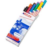 edding 751 gloss paint marker - multi-coloured - set of 10 paint markers - round tip 1-2 mm - paint pen for glass, pebbles, wood, plastic, paper - waterproof, high coverage