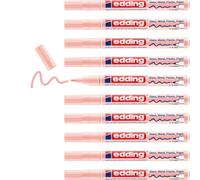 edding 751 Gloss Paint Marker - pastel rose - 10 Paint Markers - Round Tip 1-2 mm - Paint Pen for Glass, Pebbles, Wood, Plastic, paper - Waterproof, high coverage