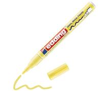 edding 751 gloss paint marker - pastel yellow - 1 paint marker - round tip 1-2 mm - paint pen for glass, pebbles, wood, plastic, paper - waterproof, high coverage