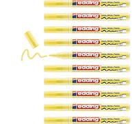 edding 751 Gloss Paint Marker - pastel yellow - 10 Paint Markers - Round Tip 1-2 mm - Paint Pen for Glass, Pebbles, Wood, Plastic, paper - Waterproof, high coverage