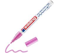 edding 751 gloss paint marker - pink - 1 paint marker - round tip 1-2 mm - paint pen for glass, pebbles, wood, plastic, paper - waterproof, high coverage