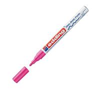 edding 751 gloss paint marker - pink metallic - 1 paint marker - round tip 1-2 mm - paint pen for glass, pebbles, wood, plastic, paper - waterproof, high coverage