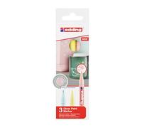 edding 751 gloss paint marker set - yellow, rose, blue (pastel) - 3 paint markers - round nib 1-2 mm - paint pen for glass, pebbles, wood, plastic, paper - waterproof, high coverage