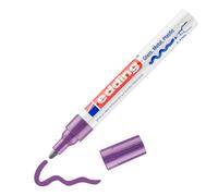 Edding 751 Gloss Paint Marker - Violet - 1 Paint Marker - Round tip 1-2 mm - Paint Pen for Glass, Pebbles, Wood, Plastic, Paper - Waterproof, High Coverage