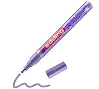 edding 751 gloss paint marker - violet metallic - 1 paint marker - round tip 1-2 mm - paint pen for glass, pebbles, wood, plastic, paper - waterproof, high coverage
