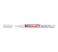 edding 751 gloss paint marker - white - 1 paint marker - round nib 1-2 mm - paint pen for glass, pebbles, wood, plastic, paper - waterproof, high coverage