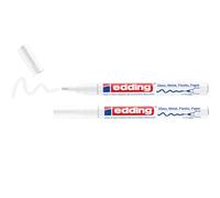 edding 751 gloss paint marker - white - pack of 2 paint markers - round tip 1-2 mm - paint pen for glass, pebbles, wood, plastic, paper - waterproof, high coverage