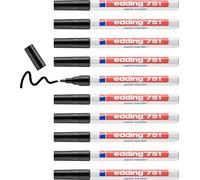 edding 751 paint marker - black - 10 pens - round tip 1-2 mm - paint marker for