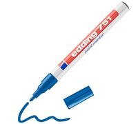 edding 751 paint marker - blue - 1 pen - round nib 1-2 mm - paint marker for marking and labelling metal, glass, rocks or plastic - heat-resistant, permanent, smudge-proof and waterproof