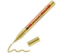 edding 751 paint marker - gold - 1 pen - round nib 1-2 mm - paint marker for marking and labelling metal, glass, rocks or plastic - heat-resistant, permanent, smudge-proof and waterproof