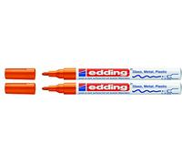 Edding 751 Paint Marker Pen M Bullet Tip, Orange, Doppelpack