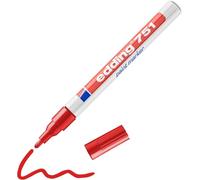 edding 751 paint marker - red - 1 pen - round nib 1-2 mm - paint marker for marking and labelling metal, glass, rocks or plastic - heat-resistant, permanent, smudge-proof and waterproof