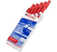 edding 751 paint marker - red - 10 pens - round tip 1-2 mm - paint marker for marking and labelling metal, glass, rocks or plastic - heat-resistant, permanent, smudge-proof and waterproof