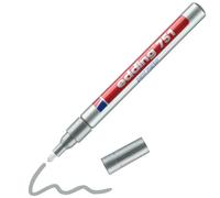 edding 750 Paint Marker - Silver - 1 Pen - Round Tip 2-4 mm - Paint Marker for Marking and Labelling Metal, Glass, Rocks or Plastic - Heat-Resistant, Permanent, Smudge-Proof and Waterproof